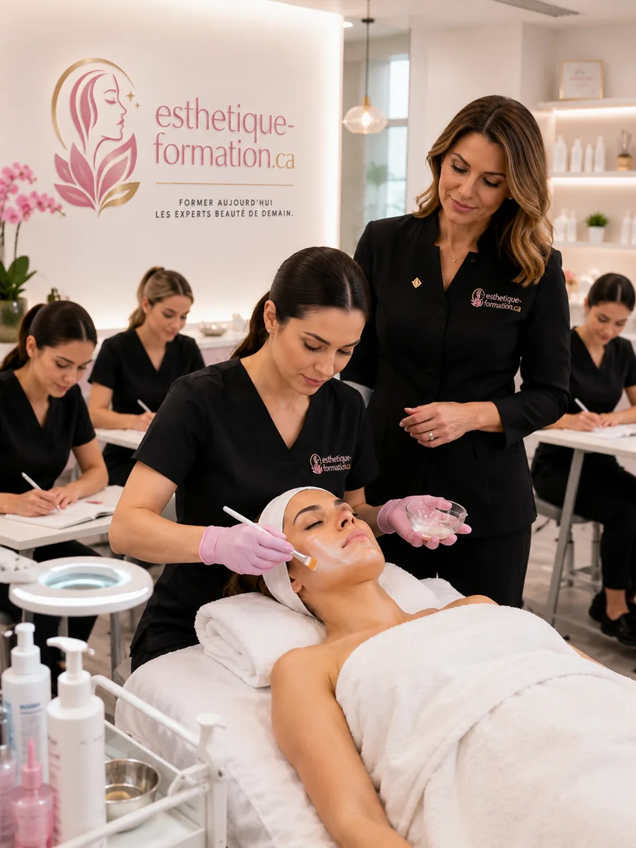 Atelier pratique de soins du visage encadré par une formatrice